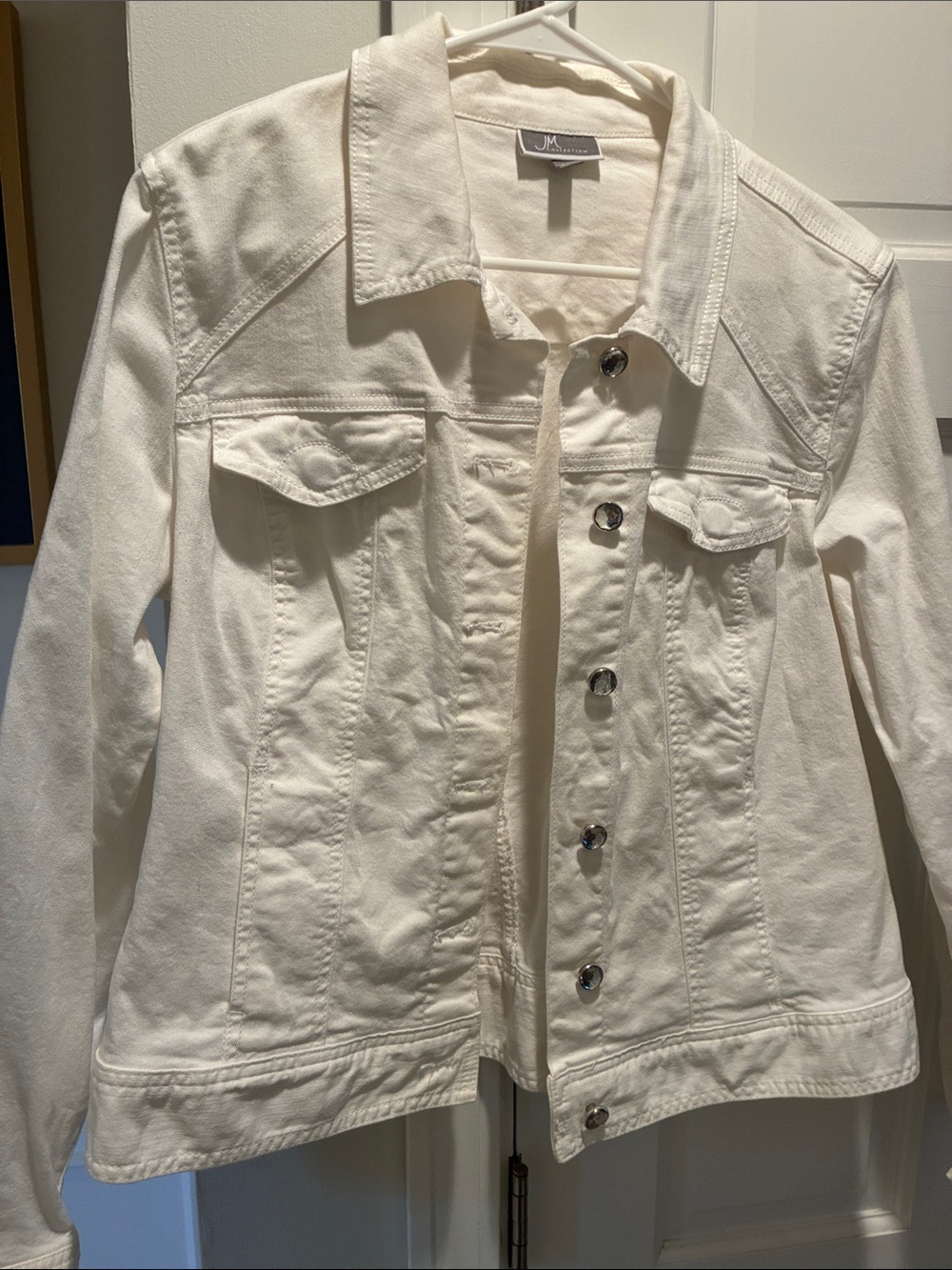 JM Collection Women's Off-White Denim Jacket